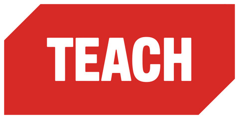 Teach word in white letters on a red background