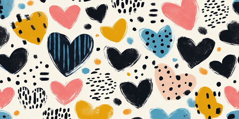 Fototapeta premium Wedding hearts illustration for banner and website use