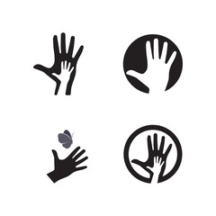 Hand and help vector logo and symbols template icons app