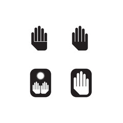 Obraz premium Hand and help vector logo and symbols template icons app