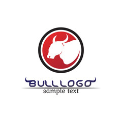 Bull horn logo and symbols template icons app vector