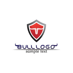 Bull horn logo and symbols template icons app vector