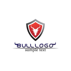 Bull horn logo and symbols template icons app vector