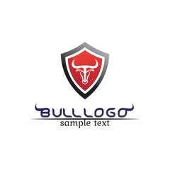 Bull horn logo and symbols template icons app vector
