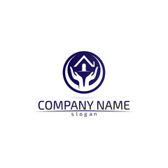 Real estate and home buildings logo icons template vector