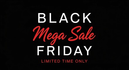 Black Friday Sale Banner with Discount Tag and Shopping Bag 