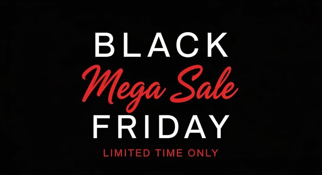 Black Friday Sale Banner with Discount Tag and Shopping Bag  - Powered by Adobe