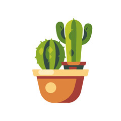 Cute Cactus Illustration in Pot-Houseplant Decor-Desert Plant Art-Botanical Design-Indoor Gardening-Green Succulent-Trendy Home Decor-Creative Cactus Clipart