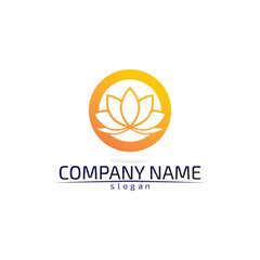 Vector Lotus Flower Sign for Wellness, Spa and Yoga design