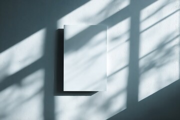Blank white rectangle, sunlit shadows. High quality