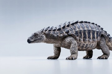 Obraz premium Ankylosaurus dark shell, Spiky armored lizard, Prehistoric creature concept