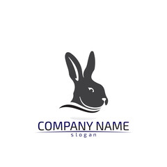 Rabbit vector Logo template and animal icon design animals
