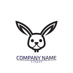Obraz premium Rabbit vector Logo template and animal icon design animals
