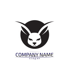 Rabbit vector Logo template and animal icon design animals