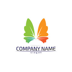 Obraz premium Vector Butterfly conceptual simple colorful icon Logo Vector Animal Insect