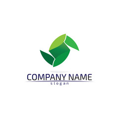 Tree leaf vector design eco friendly concept logo