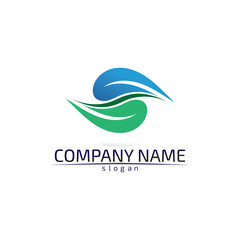 Fototapeta premium Tree leaf vector design eco friendly concept logo