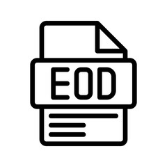 EOD Outline Icon. End of Day Deadline EOD icon representing daily report close, work summary, and productivity.