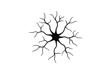 Abstract Neuron Cell Silhouette Vector Illustration