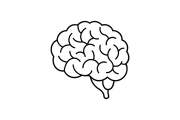 Human Brain Anatomy Illustration in Black and White Silhouette Style
