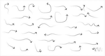 Set of simple lines hand drawn black arrows in various style. Set of simple of hand drawn black arrows. Set of simple lines hand drawn black arrows. Various of simple lines arrows ... 