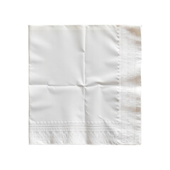 Elegant White Cloth Napkin with Classic Embroidery and Fine Hemstitching for Dining Table or Table Setting
