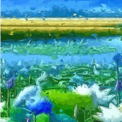 Various oil paintings, flowers, Mianyang homes, landscapes, cows, flying birds, plum blossoms, deer, forests, streams, ducks, chrysanthemums, tulips