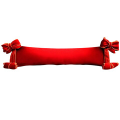 Elegant red banner with bows for festive promotions and holiday designs