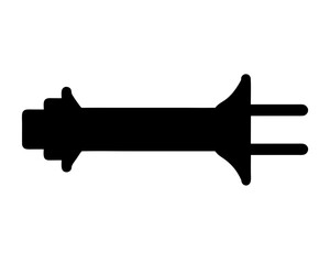 Silhouette of a bicycle hub component on a white background with detail