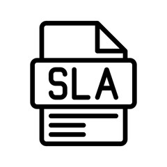 SLA Outline Icon. Service Level Agreement SLA icon in line style for client contracts, support levels, and delivery terms.