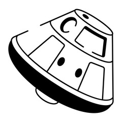 A doodle style icon representing space capsule
