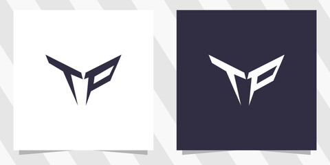 letter tp pt logo design vector