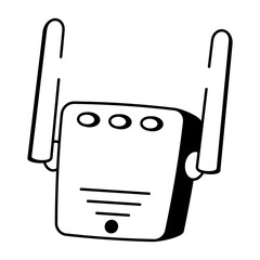 A sketchy style icon showing wifi repeater
