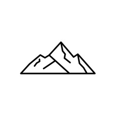 Outline of mountains in minimalist black line art style  