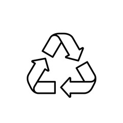 Fototapeta premium Recycling symbol with arrows in minimalist design 