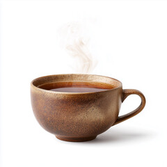 Hojicha tea in rustic ceramic teacup