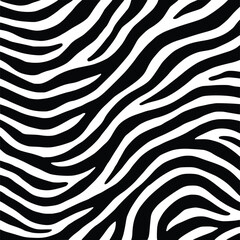 Seamless Zebra Print Pattern Black and White Animal Skin Texture Background