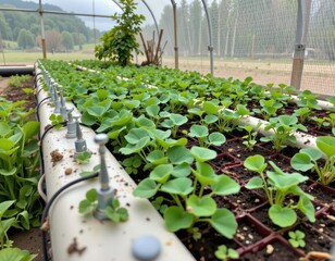 a greenhouse growing clover under controlled conditions, studying its ecological value and applications