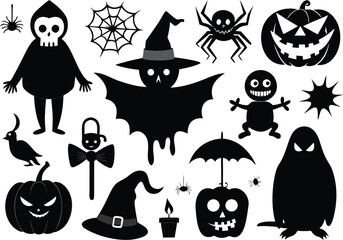 halloween icons set
