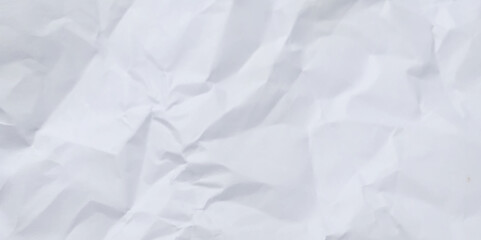 White clean crumpled paper background. Horizontal crumpled empty paper template for posters and banners. Vector illustration
