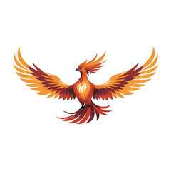 Obraz premium Phoenix Bird with Open Wings Vector