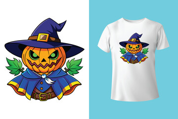 Spooky haunted halloween t-shirt graphic design template