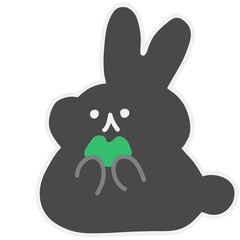 rabbit, bunny, animal, easter, cartoon, illustration, hare, cute, pet, animals, art, mammal, baby, 토끼, 까만토끼, 까망토끼, black, black bunny, black rabbit, 귀여운 토끼, 토끼 캐릭터, 동물, 포유류