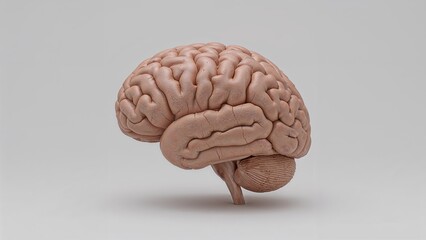 human brain on white background