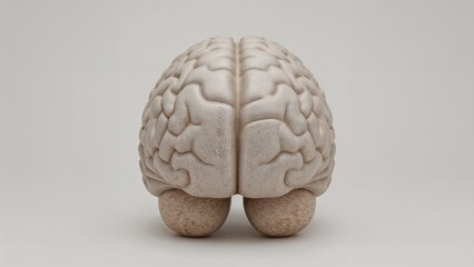 human brain on white background