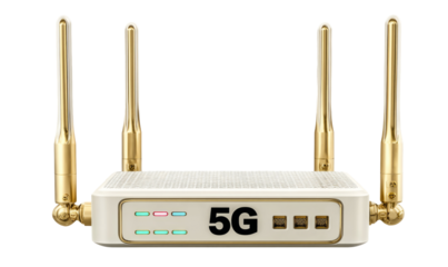 Luxury 5G Home Router: Elegant Design, High-Speed Connectivity isolated transparent background