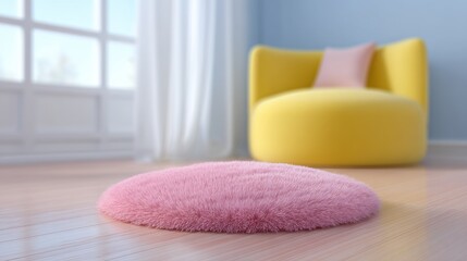 Cozy pink rug in a modern living room setting
