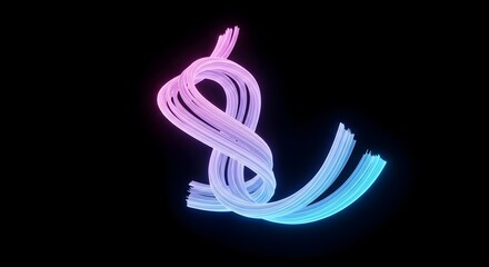 Vibrant Abstract 3D Glowing Twisted Light Swirl With A Pink And Blue Gradient