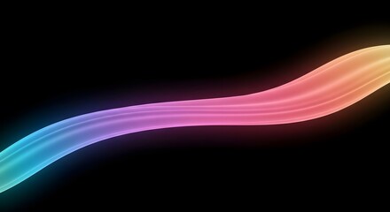 Elegant Smooth Flowing Rainbow Gradient Light Wave On A Dark Abstract Background