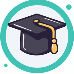 full-shot of a Graduation Cap Tassel icon The bac